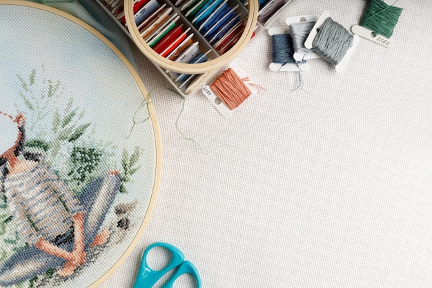 Warsztat haftu z igłami i nitkami